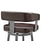 Armen Living Cohen 30" Bar Height Swivel Bar Stool in Java Silver Finish and Chocolate Faux Leather 721535761951 - alternate 5